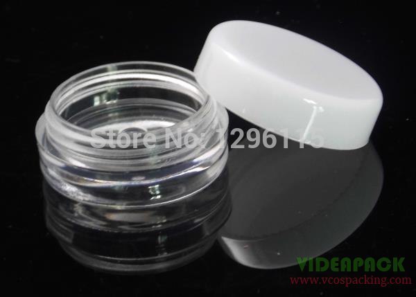 

1000PCS/LOT-3G Cream Jar,Empty Plastic Cosmetic Container,Eyeshadow Cream Box,Small Sample Makeup Sub-bottling nail powder case