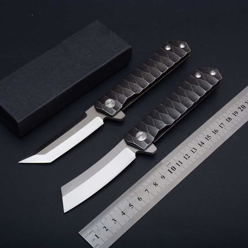 

high-end C81 Folding Knife D2 steel blade,58-60HRC black gift box black Stainless steel handle EDC tool Free shipping