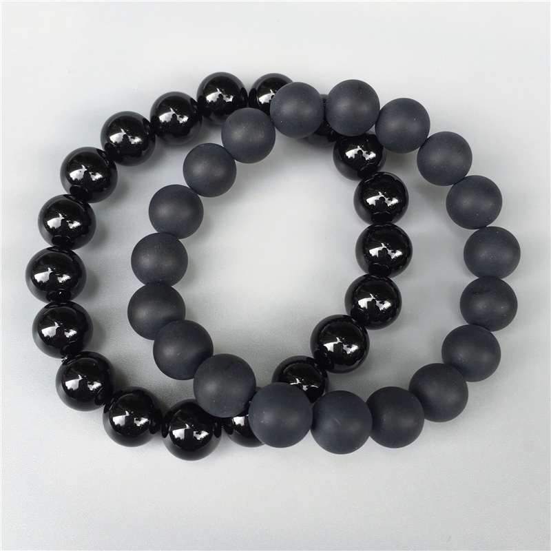 

10mm black onyx beads bracelet,Elastic bracelet ,gemstone bracelet ,bead bracelet,matte or polished stone beads