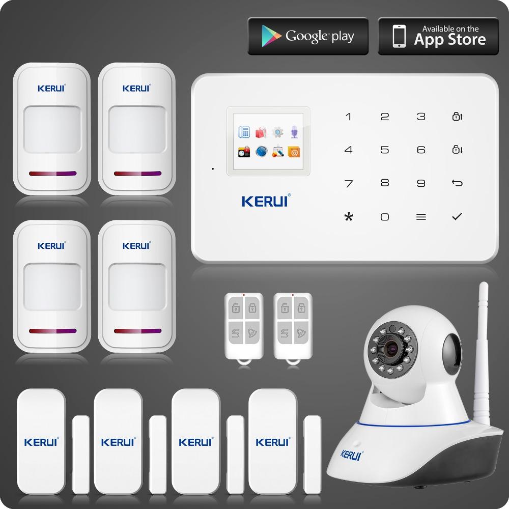 

LS111- Wireless wifi ip camera+KERUI G18 gsm home alarm system +magnetic+motion detector burglar sucerity alarm kit Two-year warranty