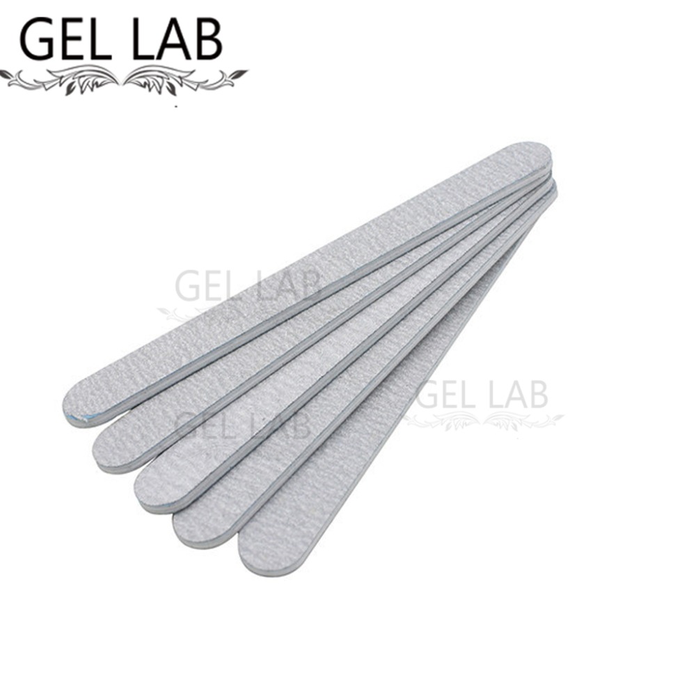 

Wholesale- GEL LAB 5 Pcs Professional 100/180 Grit Nail Files Buffer Buffing Thickened Crescent Slim Sandpaper Manicure tools Whole Sale