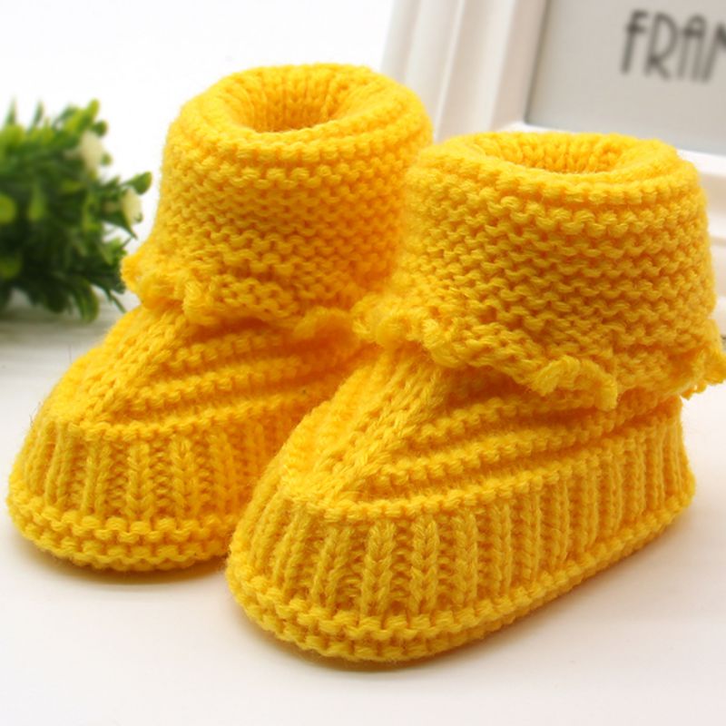 

Cute Handmade Newborn Baby Infant Boys Girls Crochet Knit Booties Casual Crib Shoes F28 Baby Shoes, Sky blue