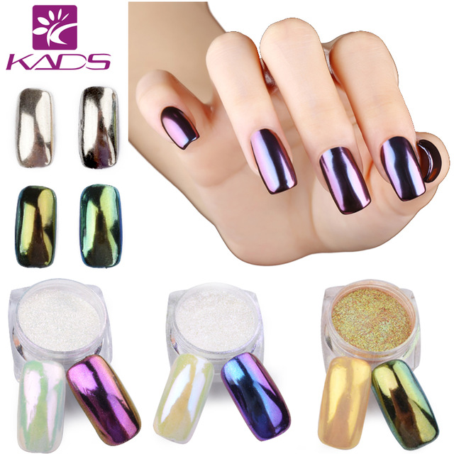 

Wholesale-KADS 1g/Box Gold Sliver Nail Glitter Powder Shinning Nail Art DIY Chrome Pigment Glitters Nail Art Chrome Pigment Glitters Dust
