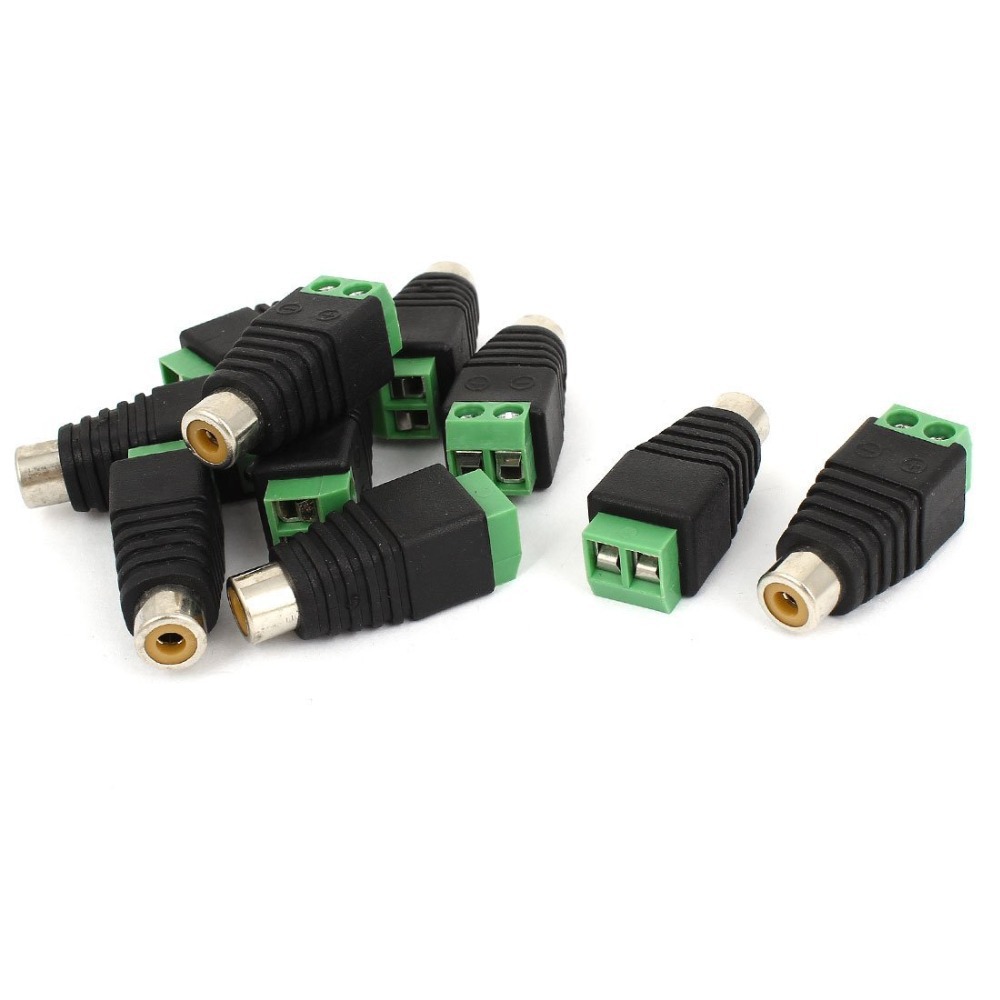 

100pcs\Lot Screw terminal block to RCA female for TV Video adapter Cinch connector