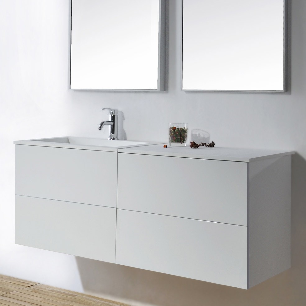 1200mm X 4600mmX500mm Bathroom furniture Blum Soft Close Top Solid Surface Vanity Cloakroom Wall Hung Cabinet 2114-image-407097975