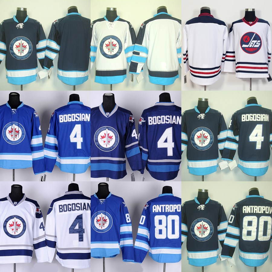 

Factory Outlet New Arrivals-Men' Winnipeg jets #4 Bogosian #80 Antropov # Blank White Blue Best Quality ice hockey jerseys free shipping, # blank white4