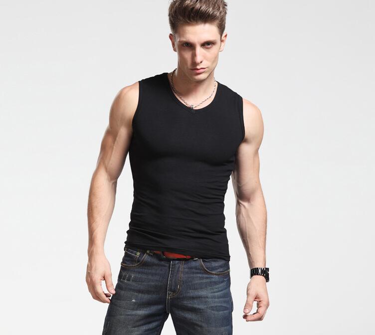 

Good A++ Men's Tank Tops sleeveless t-shirt tight-fitting V-neck wide shoulder vest cotton sports baseball shoulders TM021 Mens Tanks Top, As picture