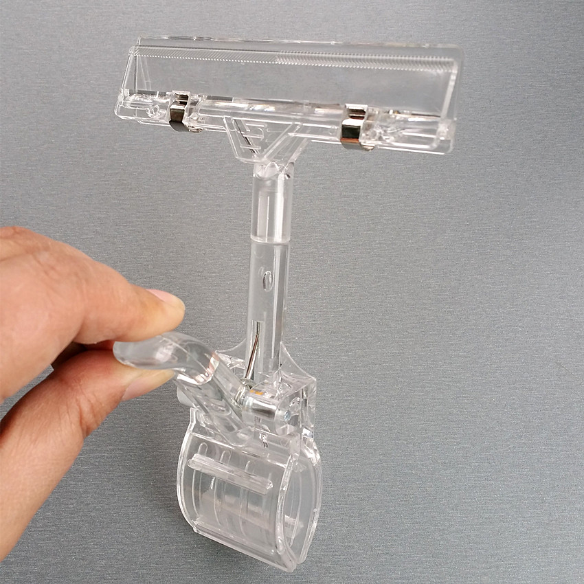 

High Quality POP Plastic Big Size Swivel Clip Price Tag Sign Card Display Strong Holder Thumb Type In Supermarket Retail Store 12pcs