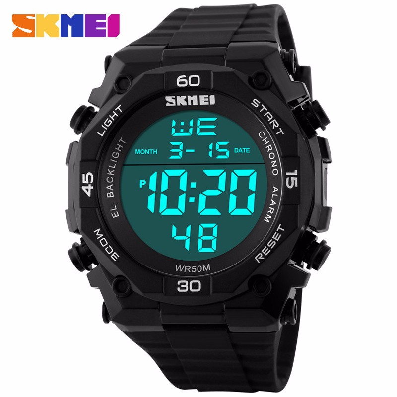 

SKMEI Sports Digital Watches Men Shock Resist Army Military Watch LED Digital Watch Relojes Men Wristwatches Relogio Masculino 1130, Slivery;brown