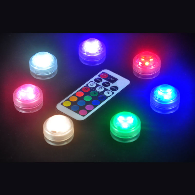

Waterproof LED lights with remote control for glass bongs oil rigs hookah and battery shisha water pipe and fish tank flower vase lamps