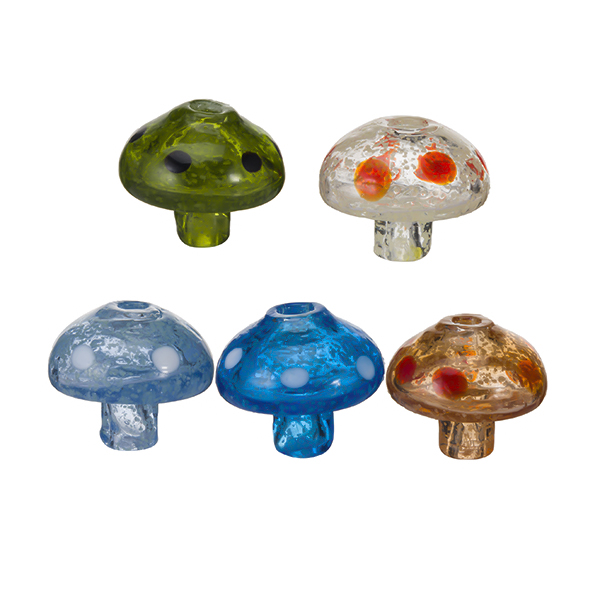 

Luminous Mushroom Glass Carb Cap Colorful Caps With Hole for 4mm Banger Thermal Bnager Enail Dia 33mm