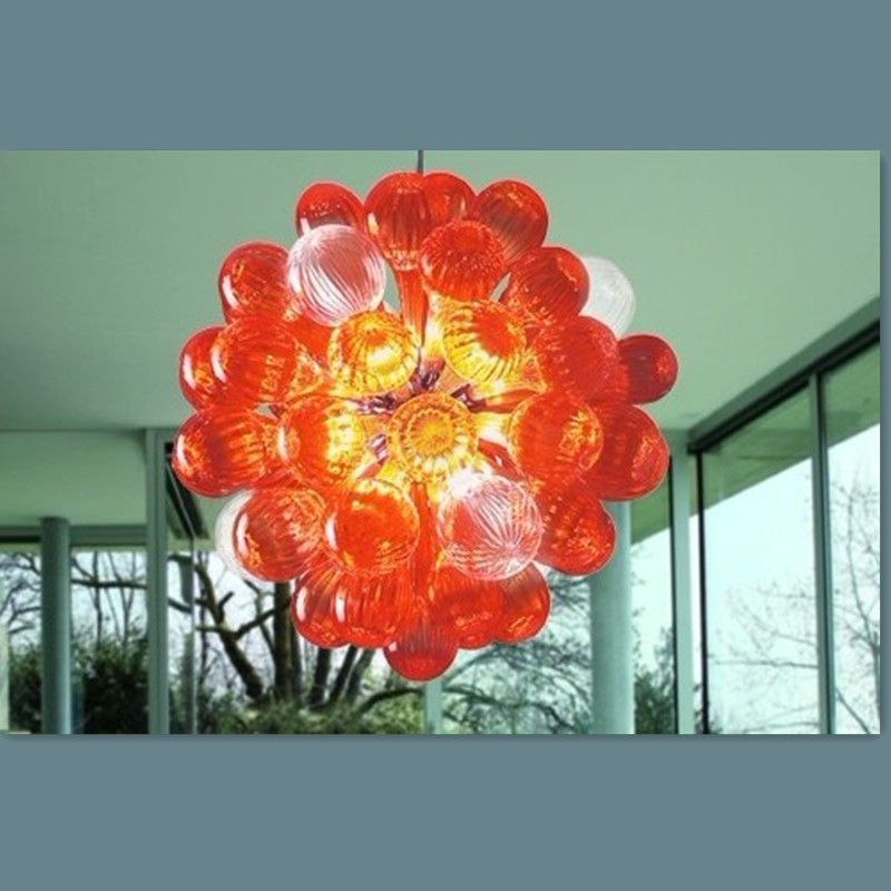 

red crystal chandelier lighting ball blown glass chandelier handmade art decor light Living room chandelier lighting