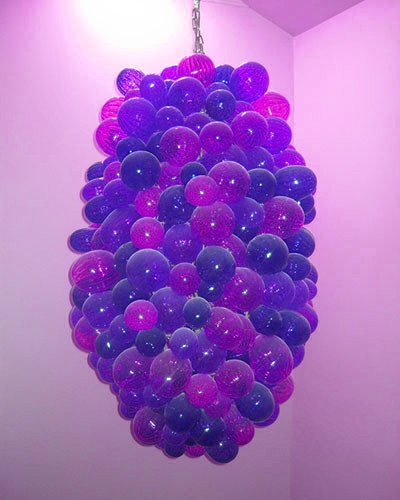 Elegant Lamps Puprple Bubble Chandelier Grape Shape Murano Chandeliers Living Room Decor Hand Blown Glass LED Bulbs Pendant Lamp-image-406970445