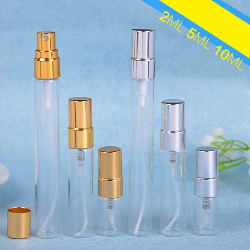 

2ML 5ML 10ML Clear Glass Spray Bottle Portable Perfume Atomizer Mini Sample Test Tube Bottle Thin Glass Vials F20171216