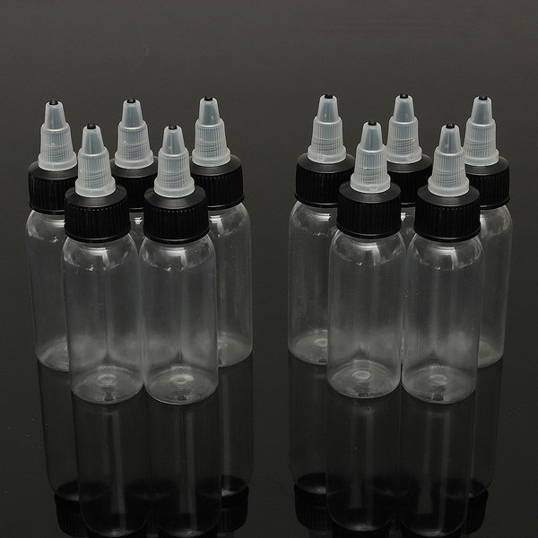 

Wholesale- 10PCS 120ml 4OZ Twist Cap Empty Plastic Tattoo Ink Pigment Clear Bottle Supply EIB120-10