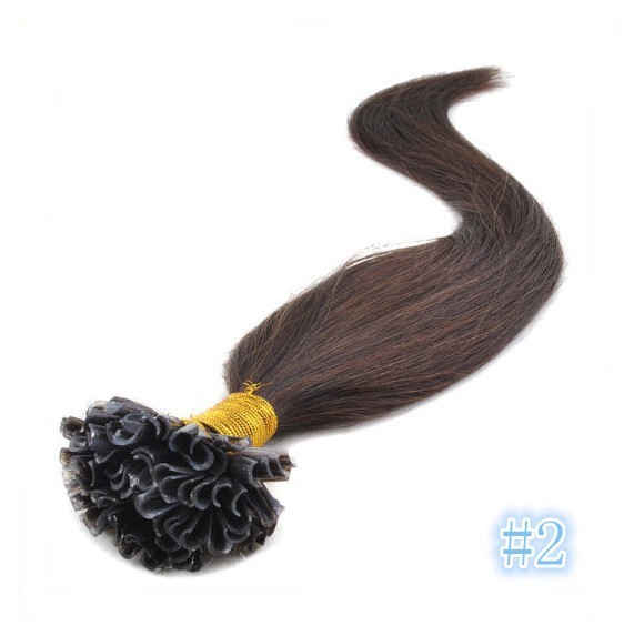 Vente en gros - 1g / s 100s / pack 22 "kératine bâton u tip brésilien extensions de cheveux humains coiffure # 6 # 4 # 8 brun clair dhl rapide