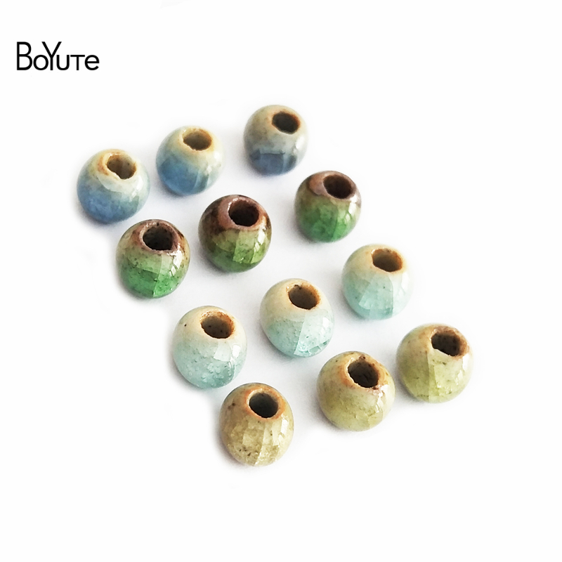

BoYuTe 100Pcs 6MM Ceramic Beads Handmade Materials Diy Beads Porcelain Ceramic Jewelry Beads for Jewelry Making, Black