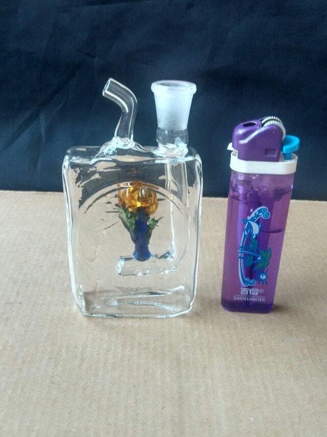 

Flower-shaped square glass bongs accessories Â , Glass Smoking Pipes colorful mini multi-colors Hand Pipes Best Spoon glas