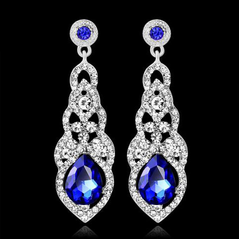 18 k gold plated long earrings fashion jewelry wedding earrings for bride marriage big party earrings pendant party dress