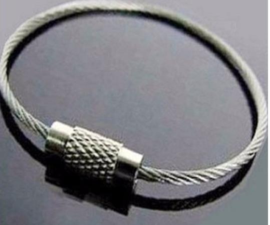 5PCS Edc Edelstahl Draht Keychain Kabel Schlüsselring Kette Freienwandern Stil