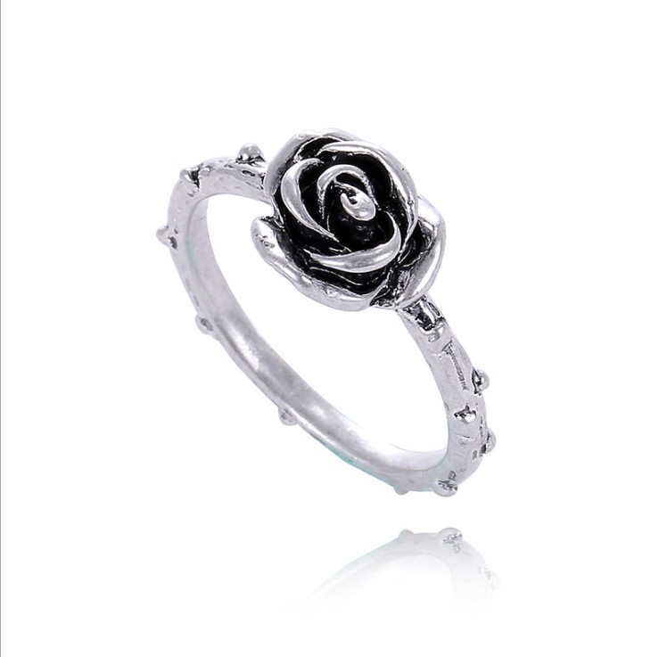 

fashion 925 silve accessories unique rose Thailand sterling silver retro rings compatible with Pandora Charm Jewelry for women