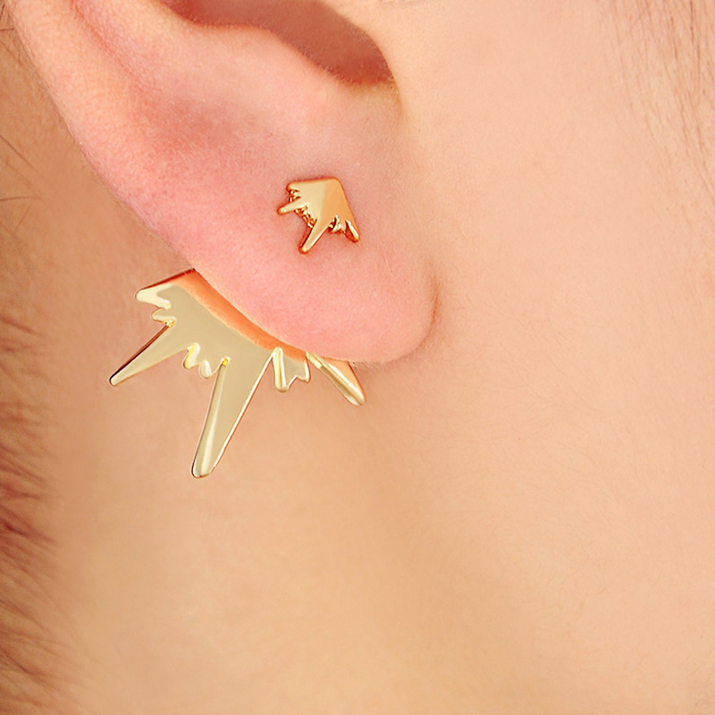 

Wholesale Funny New Split Rear Hanging Smooth Irregular Star Earring Korean Statement Earring Jewelry For Geeks EFE043