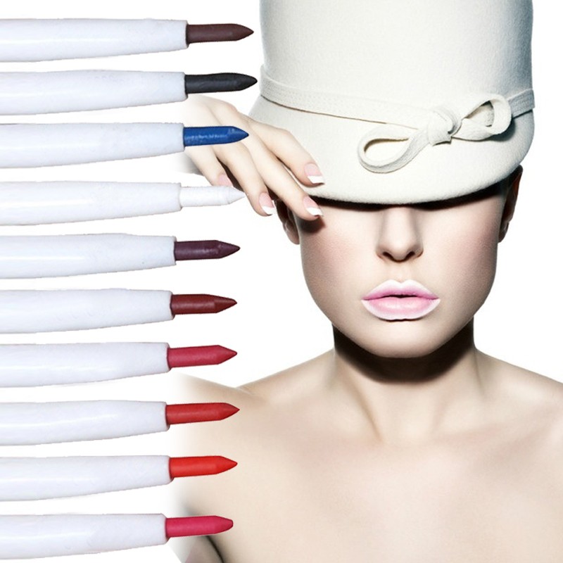 

Wholesale-High quality 10 colors Lip Liner Waterproof Pencil lip line pen 11.5cm 10pcs/lot Wholesale Lip make up cosmetics free shipping