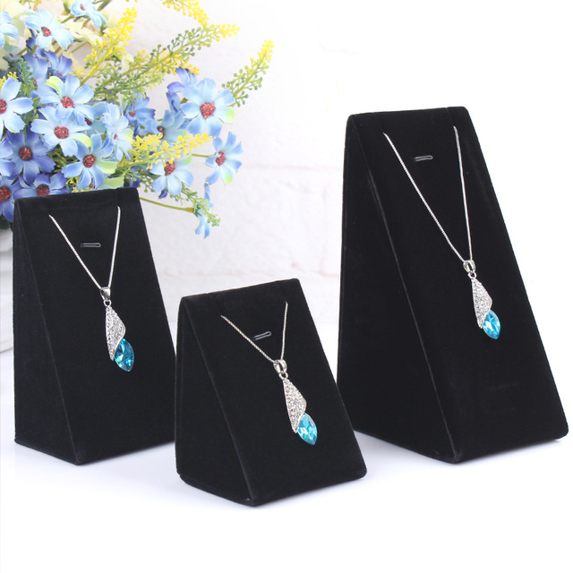 

Fashion Black 1 Set 3 Sizes S M L Necklace Jewelry Store Display Charm Jewelry Dox Drop Pendant Chains Holder