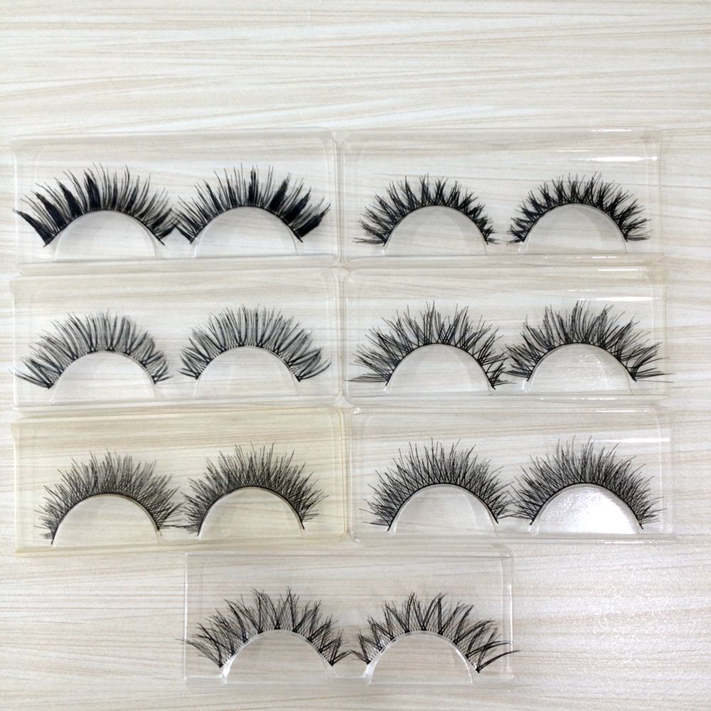 Wholesale- Hot 7 Pairs False Eyelashes Set Mix 7 Designs Handmade Fake Lashes Beauty Eyelash Extension Faux Lash V-20-image-397166715