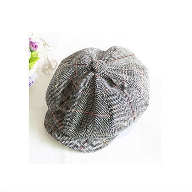 Wholesale- Gray Casual Cabbie Newsboy Cap Mens Ivy Hat Golf Driving Summer Sun Flat Octagonal Cool
