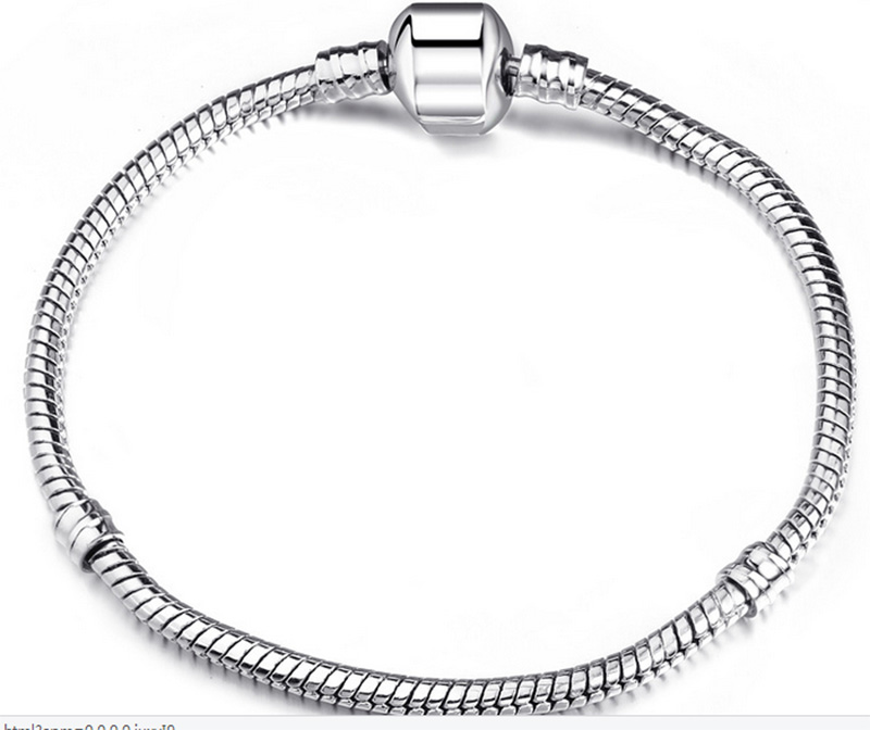 925 Silver Plated Alloy 17-23cm Pan Style Snake Strands Different Clasp Love Print DIY Charms Chains,No Love Words Classical Bracelets
