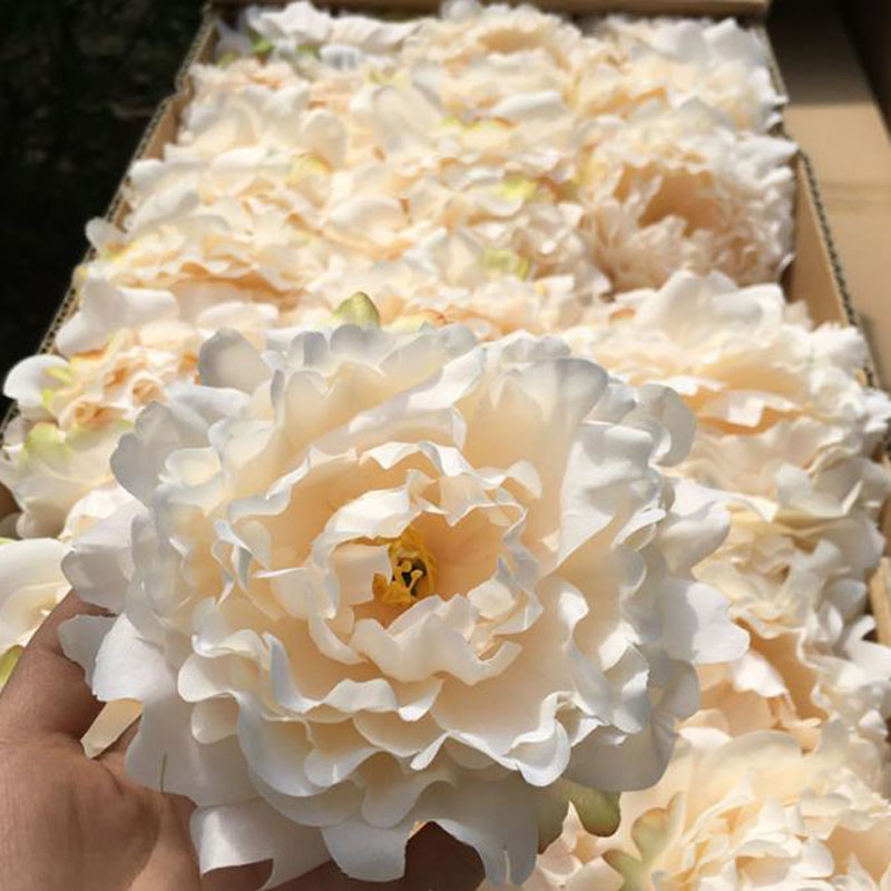 

artificial flowers Silk Peony Flower Heads Wedding Party Decoration supplies Simulation fake flower head home decorations wholesale 15cm, Green