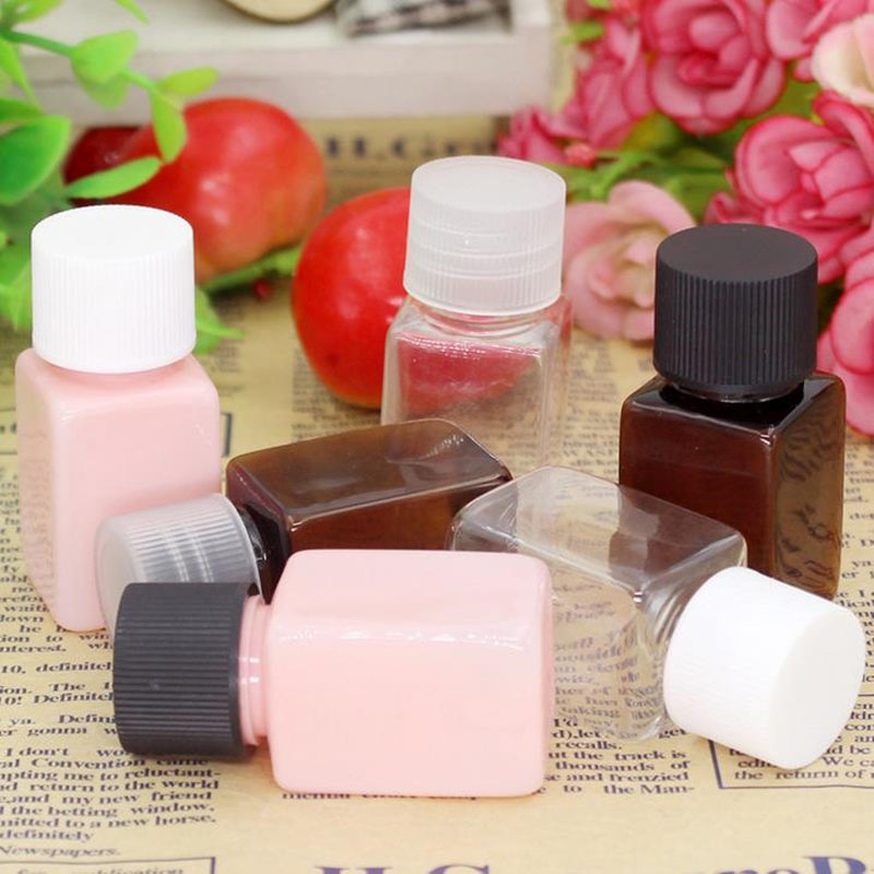 

10ml Small Cosmetic Water Square Bottle Makeup Essential Oil Perfume Refillable Container Plastic fast shipping F20171513