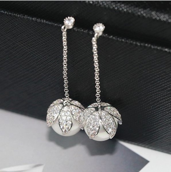 

SALE Fashion jewelry new 925 silver needle Triangle Earrings Fit Pandora female crystal from Swarovski simpl