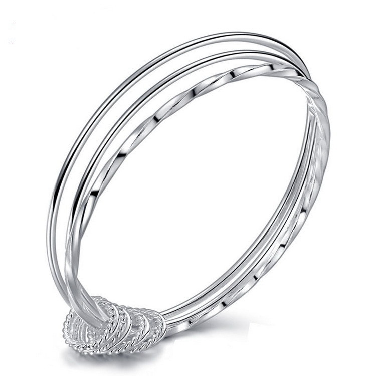 

Round Circle Bangle Bracelets for Women Girls Silver Plated Circles Bracelet Cuff Bangles Fashion Jewelry