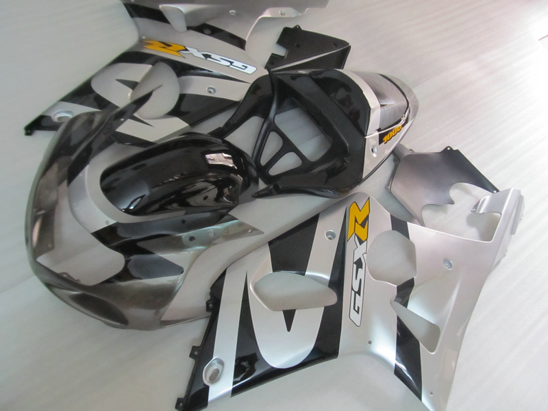 

Aftermarket body parts fairing kit for Suzuki GSXR1000 00 01 02 silver black fairings set GSXR1000 2000 2001 2002 OT09, Multi-color