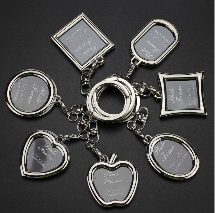 

Hot sale Creative couple picture frame personality love key chain photo key ring customization KR013 Keychains mix order 20 pieces a lot