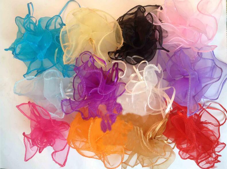 

Free Ship 100pcs (8 colors) 26cm Diameter Plain Round Organza Jewelry Bags Wedding Party Candy Gift Bags