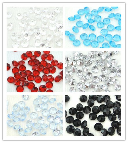 

16 Colors Pick--500pcs 10mm (4 Carat) Clear Diamond Confetti Acrylic Bead Weding Party Decoration-Free shipping
