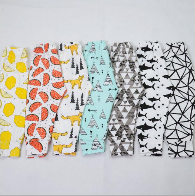 Baby Clothes Ins PP Pants Toddler Ins Xmas Harem Pants Kids Cotton Fashion Pants Boys Lemon Leggings Girl Fox Tights Newborn Trousers B2297-image-402812686