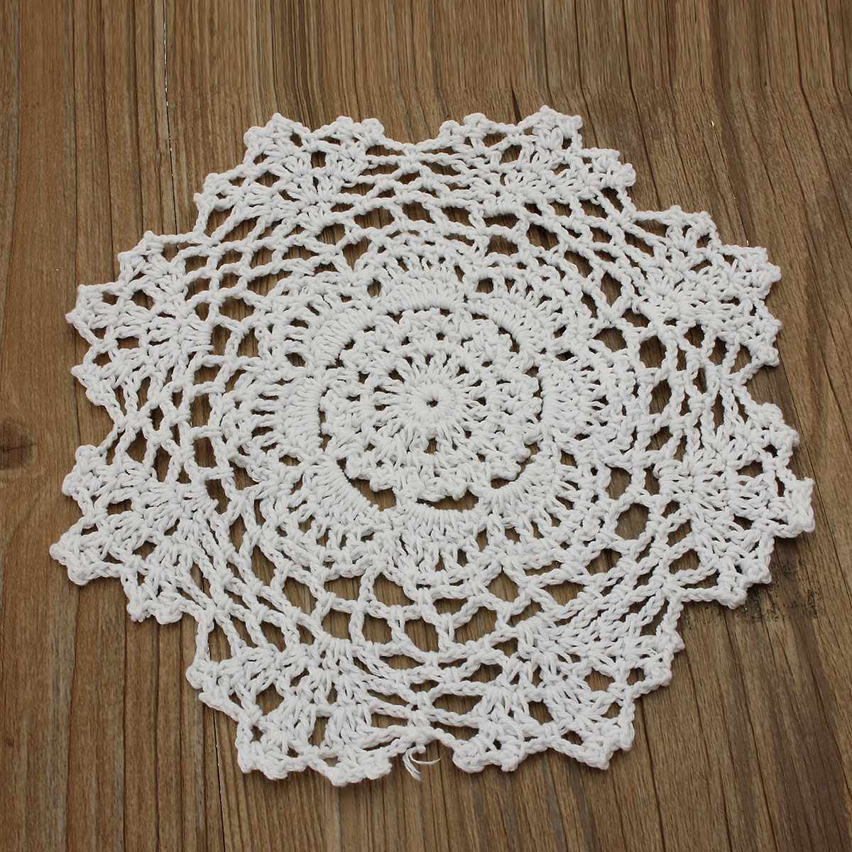 

Wholesale- 8" Round Handmade Crochet Lace Floral Doilies Vintage Knit Cup Coasters Tableware Placemat Pad Wedding Table Decor Cloth Mat