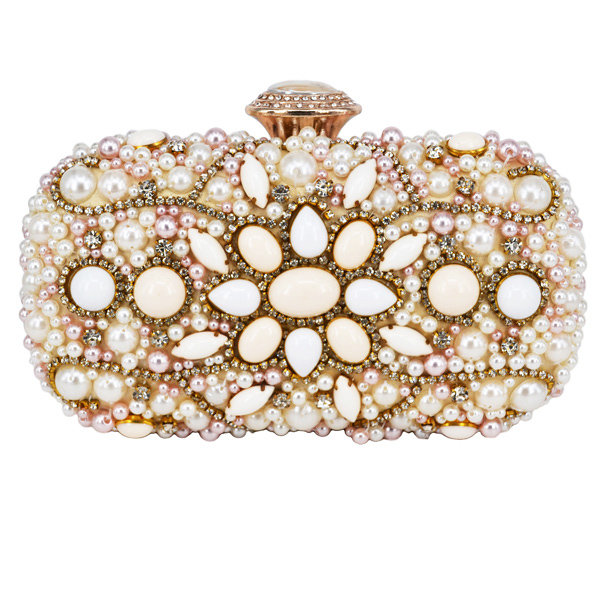 beige beaded bag
