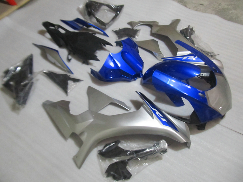 

Injection mold high quality fairing kit for Yamaha YZF R1 09 10 11-14 silver blue fairings set YZF R1 2009-2014 OY19, Same as picture