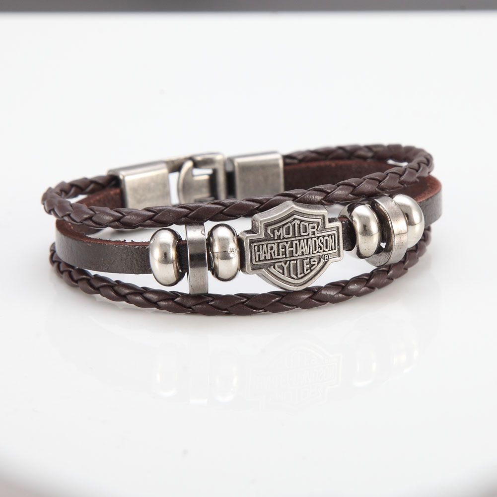 Blanco 6 mm Brazalete De Cuero Real Grueso Para Hombre con cierre magnético