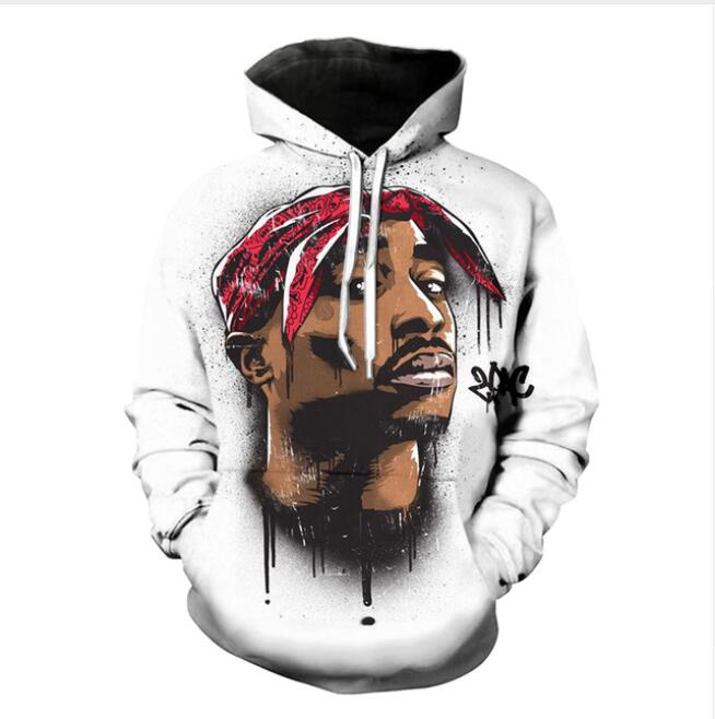 Nouveau Mode Hommes / Femmes Légende Rappeur 2pac tupac Drôle 3d Sweat Hoodies Automne Hiver Casual Imprimer À Capuche Pulls Tops LM00087