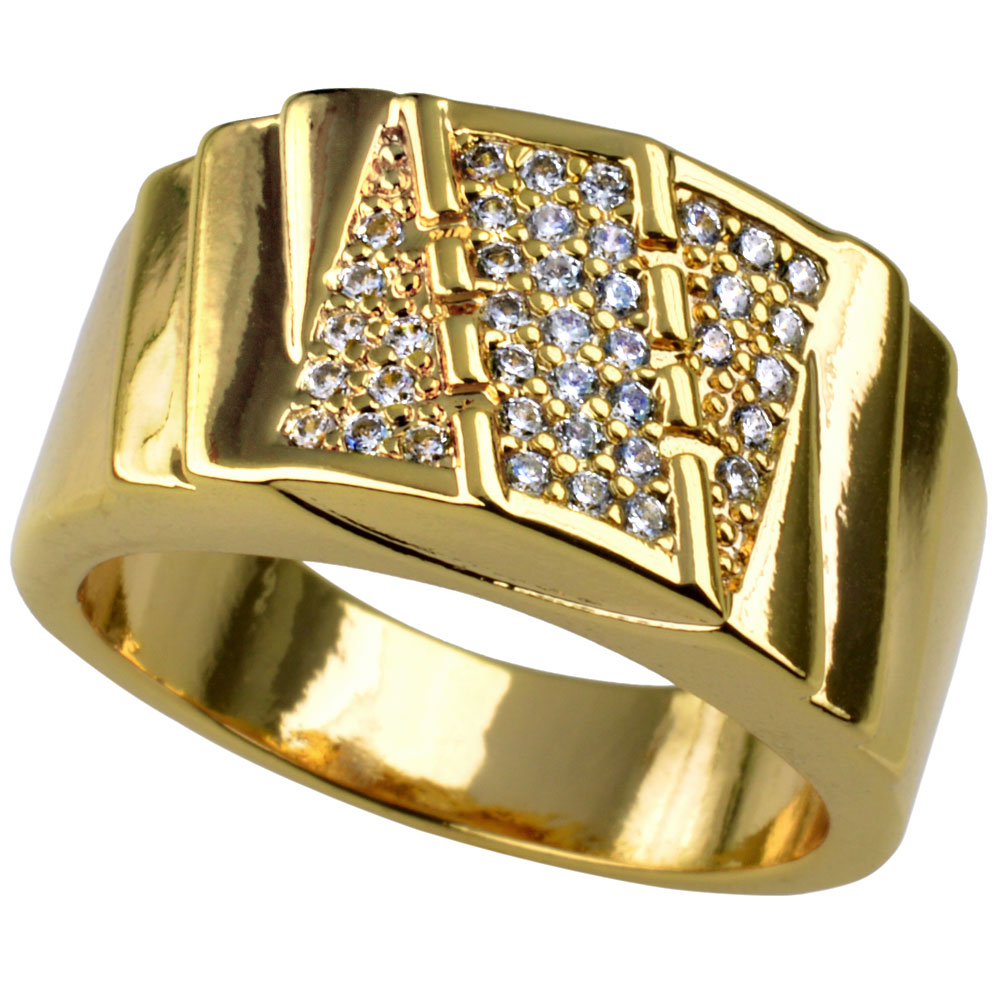 

R211- Men New fashion 18k Gold Filled Austrian crystals Size 8-15 Ring jewelry