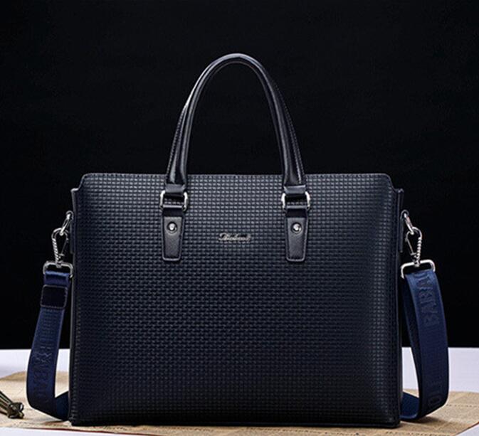 

Factory wholesale men bag leather handbag British mens single shoulder bags boutique embossed embosseds leathers briefcase full of fashion handbags, Blue vertical section