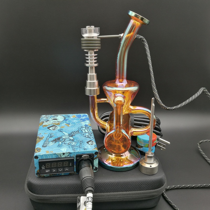 

Portable DIY E Digital Nail Kit with Colored dab rig glass bong upgrade electric dab nail heater coil perfect temperature control box