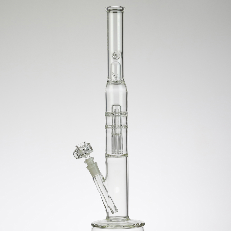 

high quality glass bong 19.8" inches three bubbler perc with 8 arm perc with two tornado perc having sandblasted logo