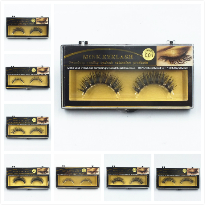 In stock False Eyelashes Handmade Natural Long Thick Mink Eyelashes Soft Fake Eye Lash extensions Black Terrier Lashes 10 set-image-396167936